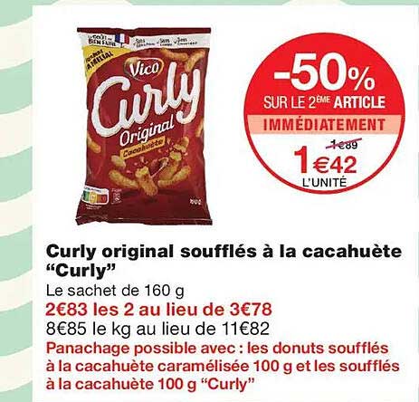 Curly original soufflés à la cacahuète “Curly”