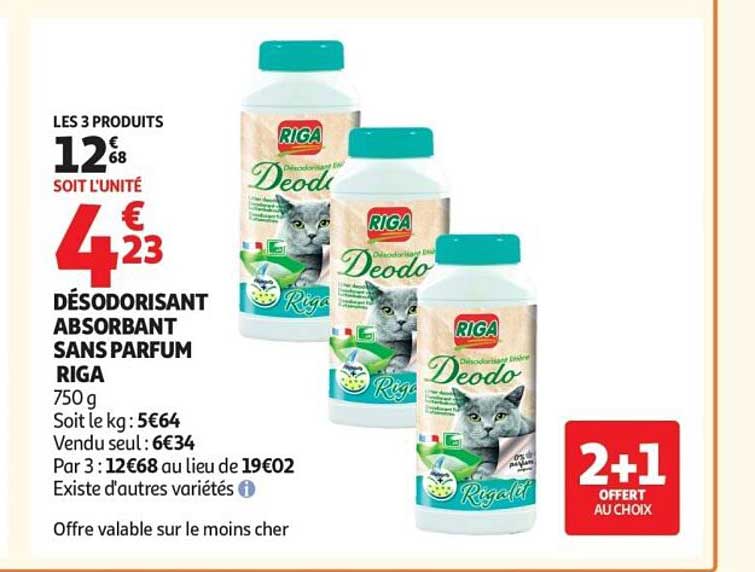 DÉSODORISANT ABSORBANT SANS PARFUM RIGA