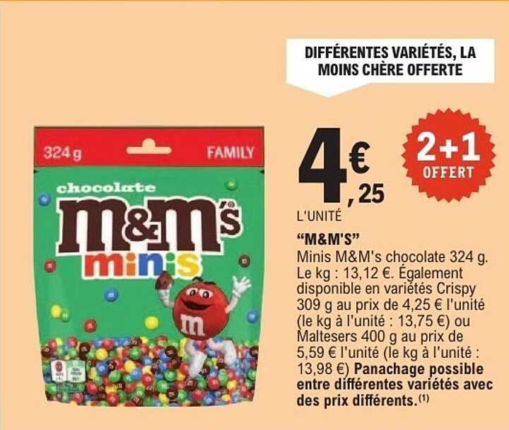 DIFFÉRENTES VARIÉTÉS, LA MOINS CHÈRE OFFERTE