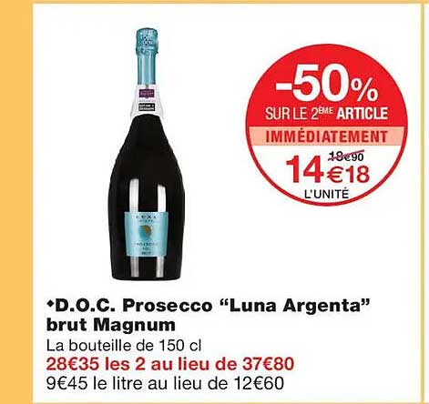 D.O.C. Prosecco “Luna Argenta” brut Magnum
