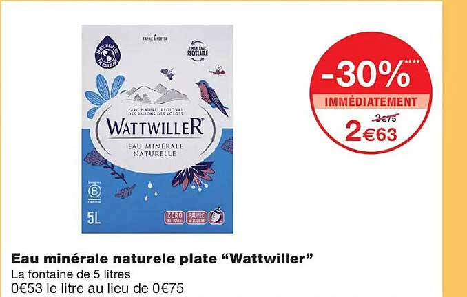 Eau minérale naturelle plate “Wattwiller”