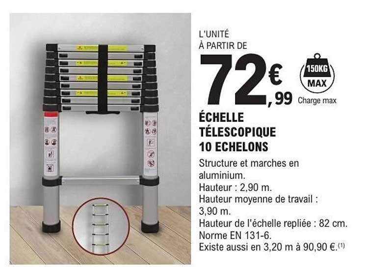 ÉCHELLE TÉLESCOPIQUE 10 ECHELONS