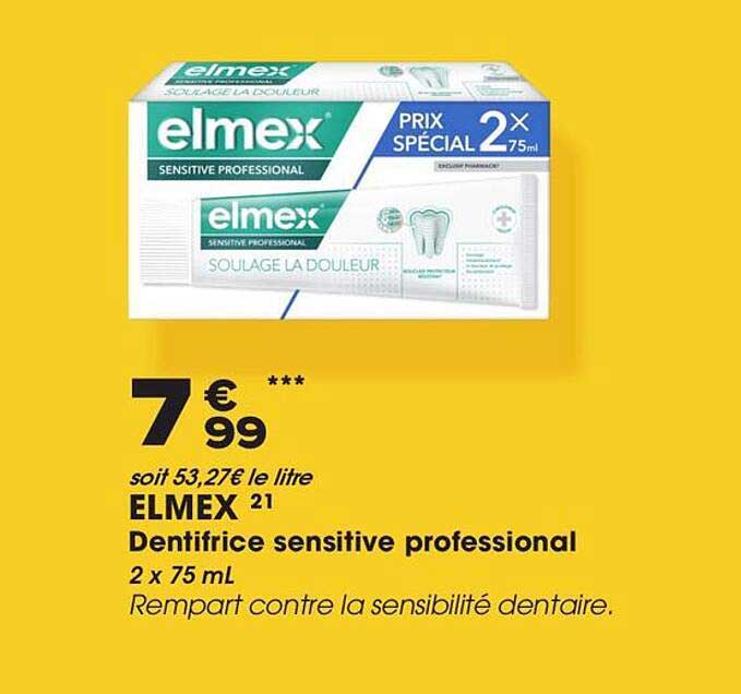 ELMEX 21 Dentifrice sensitive professional 2 x 75 mL