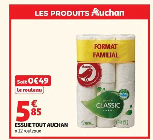 ESSUIE TOUT AUCHAN x12 rouleaux