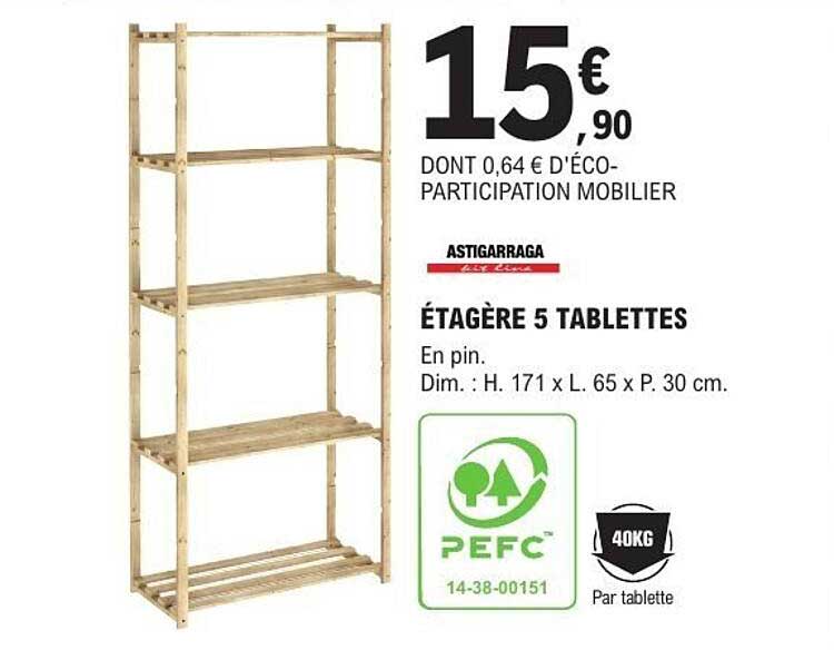 ÉTAGÈRE 5 TABLETTES