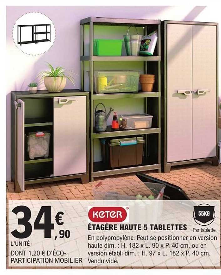 ÉTAGÈRE HAUTE 5 TABLETTES