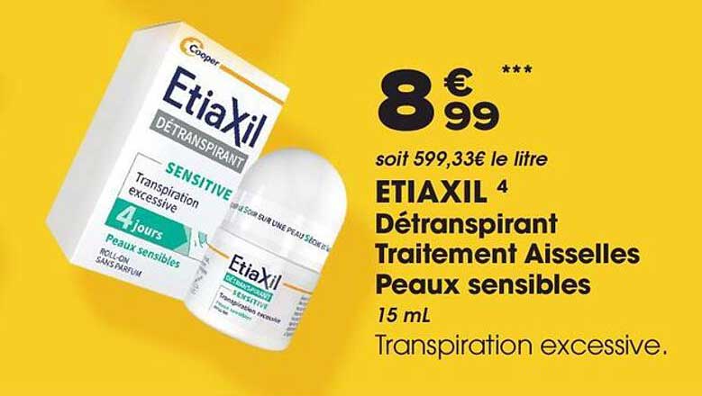 ETIAXIL 4 Détranspirant Traitement Aisselles Peaux sensibles