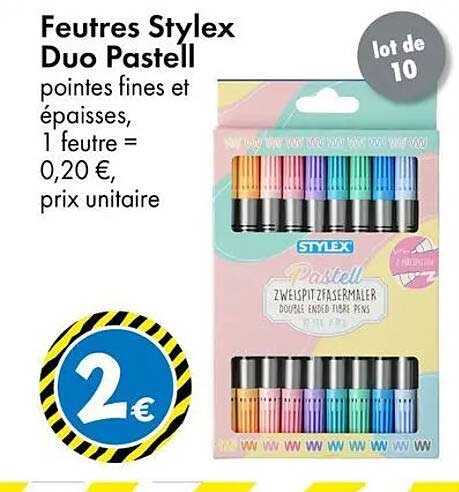Feutres Stylex Duo Pastell