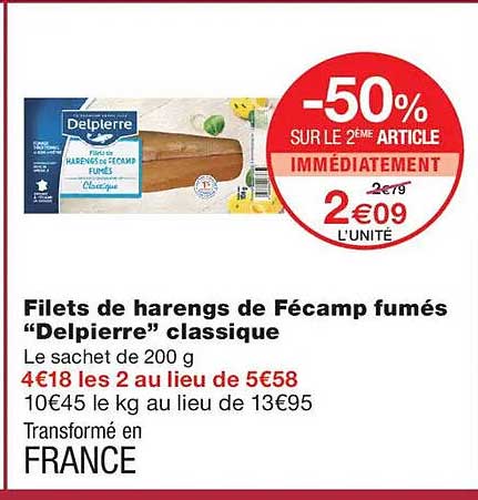 Filets de harengs de Fécamp fumés “Delpierre” classique
