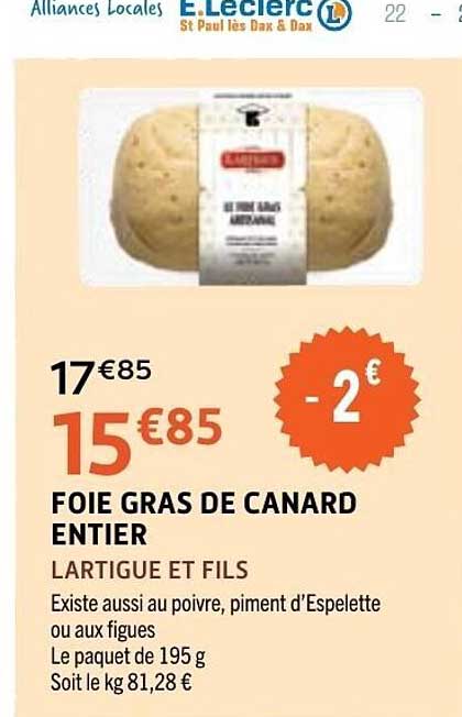 FOIE GRAS DE CANARD ENTIER