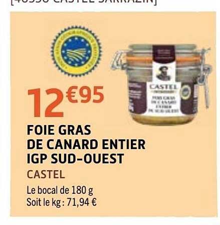 FOIE GRAS DE CANARD ENTIER IGP SUD-OUEST
