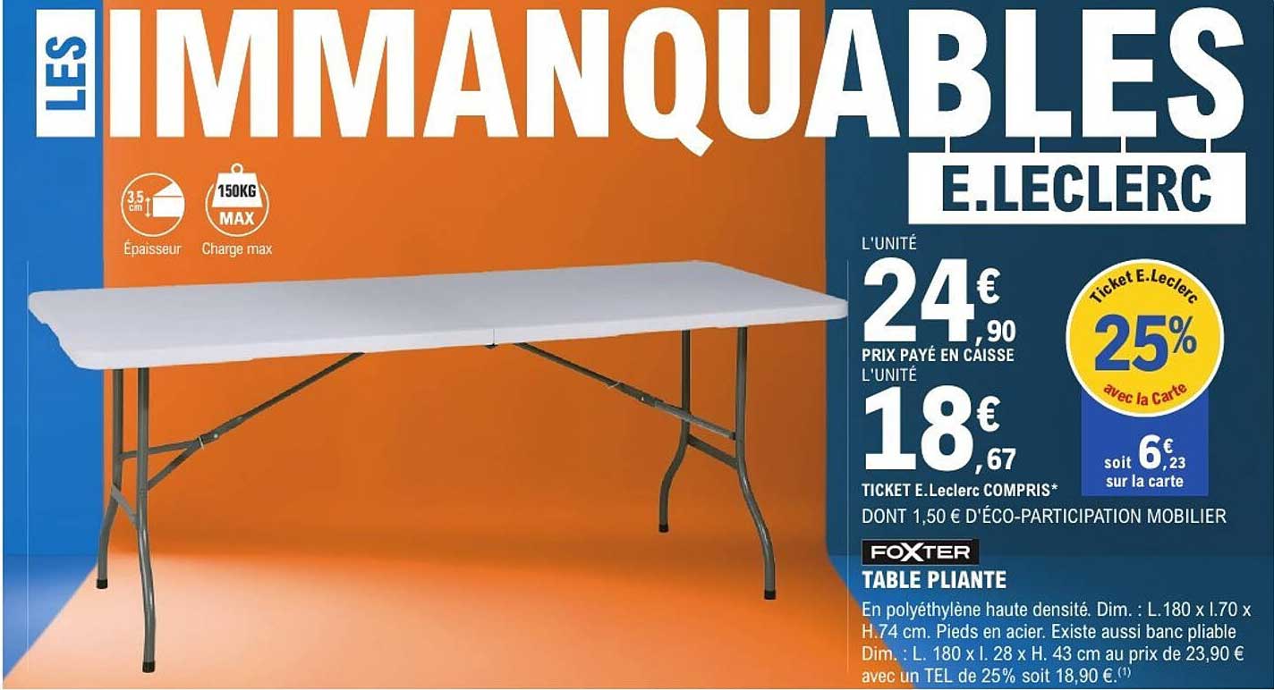 FOXLTER TABLE PLIANTE