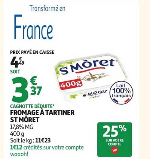 FROMAGE À TARTINER ST MÔRET