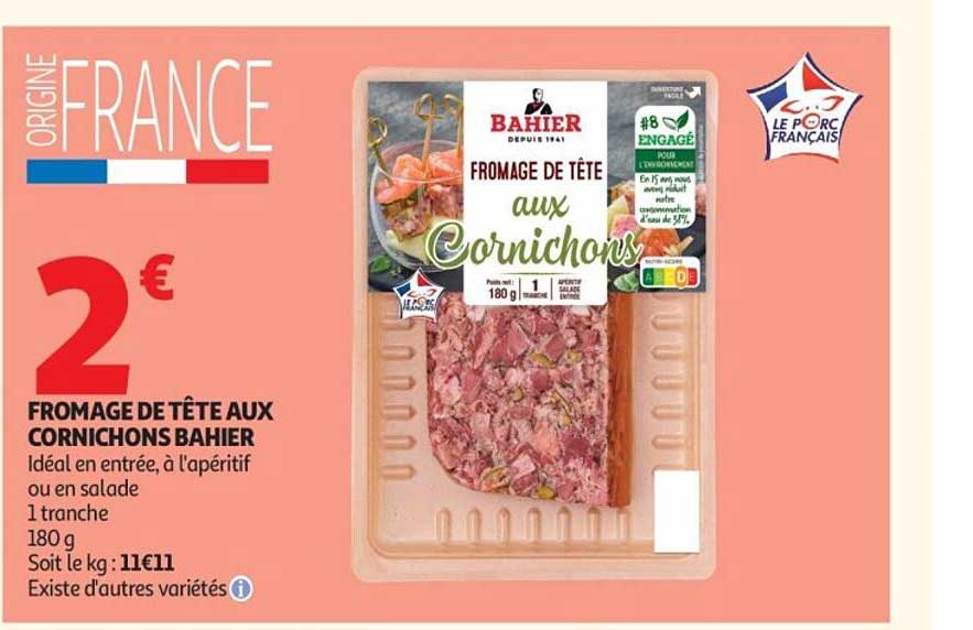 FROMAGE DE TÊTE AUX CORNICHONS BAHIER