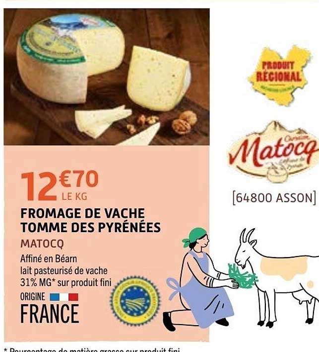 FROMAGE DE VACHE TOMME DES PYRÉNÉES