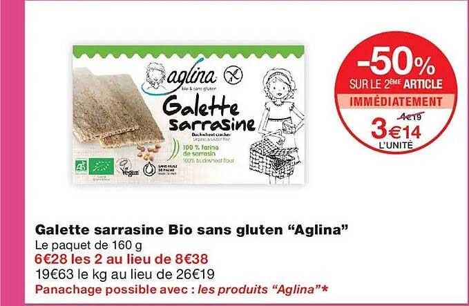 Galette sarracine Bio sans gluten “Aglina”