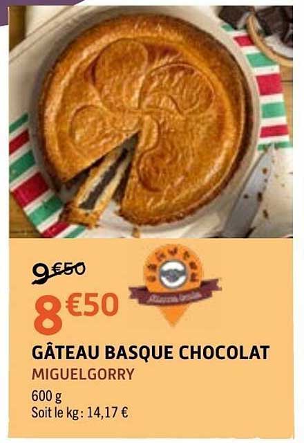 GÂTEAU BASQUE CHOCOLAT MIGUELGORRY