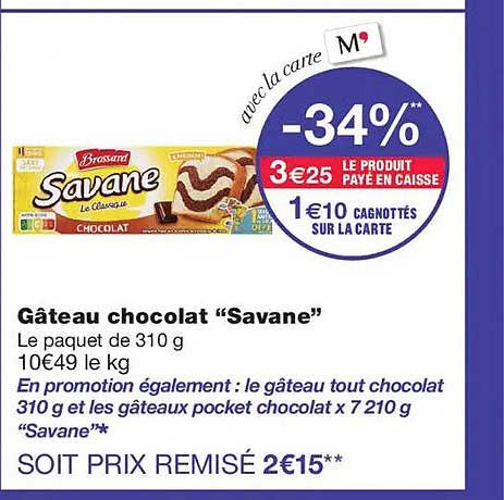 Gâteau chocolat “Savane”