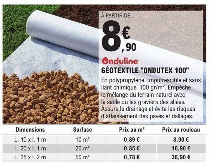 GÉOTEXTILE "ONDUTEX 100"