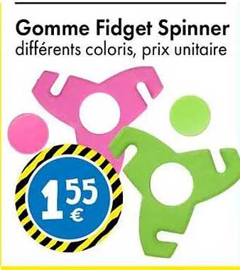 Gomme Fidget Spinner
différents coloris, prix unitaire