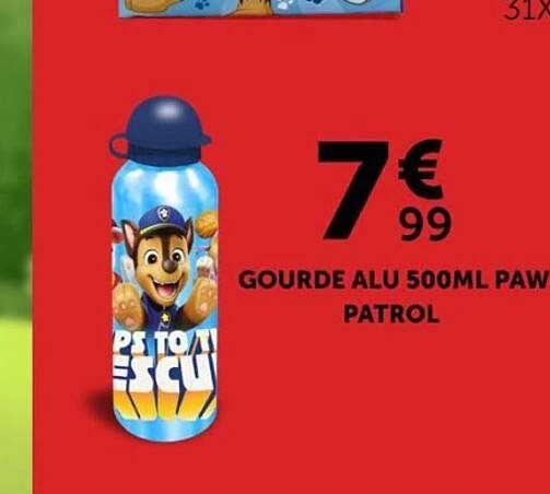 GOURDE ALU 500ML PAW PATROL
