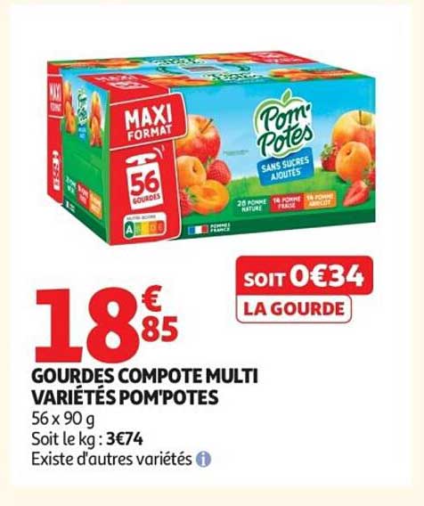 GOURDES COMPOTE MULTI VARIÉTÉS POM'POTES