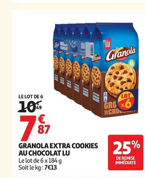 GRANOLA EXTRA COOKIES AU CHOCOLAT LU