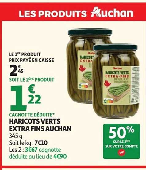 HARICOTS VERTS EXTRA FINS AUCHAN