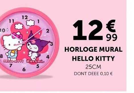 HORLOGE MURAL HELLO KITTY 25CM DONT DEEE 0,10 €