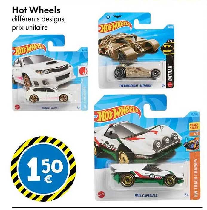Hot Wheels différents designs, prix unitaire