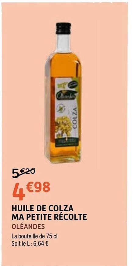 HUILE DE COLZA MA PETITE RÉCOLTE OLÉANDES