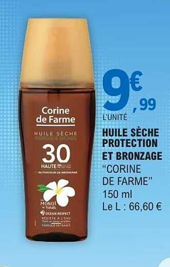 HUILE SÈCHE PROTECTION ET BRONZAGE “CORINE DE FARME” 150 ml