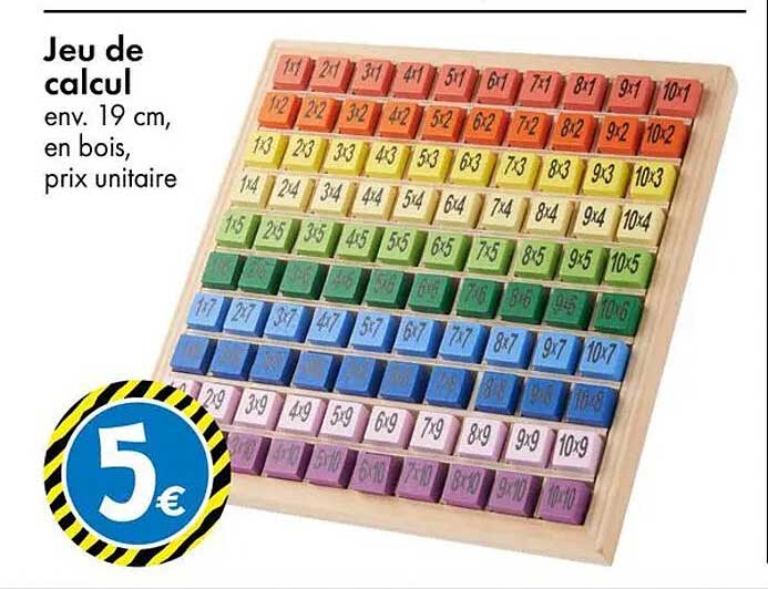 Jeu de calcul env. 19 cm, en bois, prix unitaire