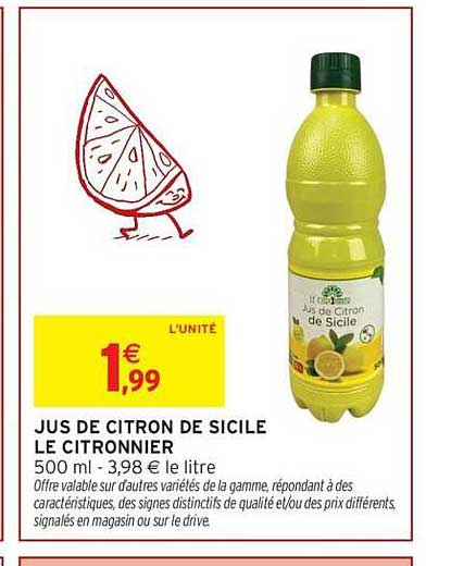 JUS DE CITRON DE SICILE LE CITRONNIER