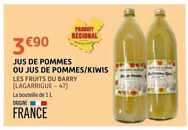 JUS DE POMMES OU JUS DE POMMES/KIWIS