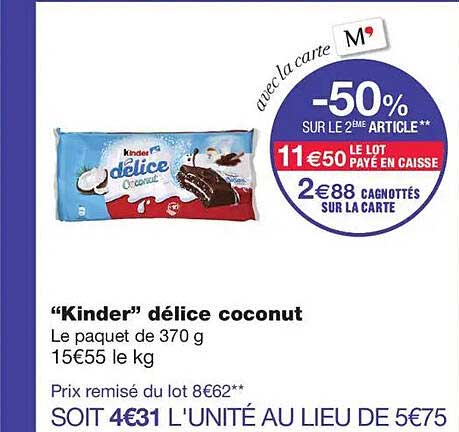“Kinder” délice coconut