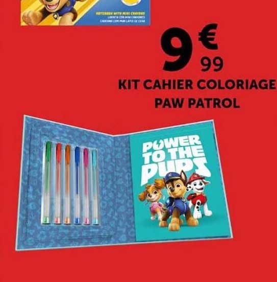 KIT CAHIER COLORIAGE PAW PATROL