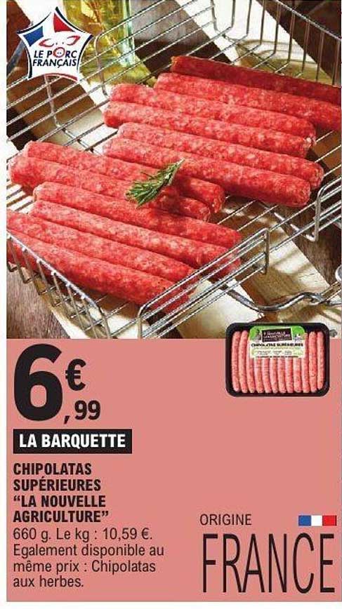LA BARQUETTE CHIPOLATAS SUPÉRIEURES “LA NOUVELLE AGRICULTURE”