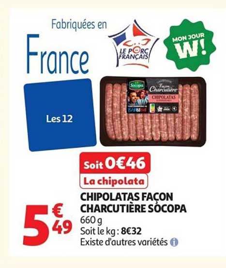 La chipolata CHIPOLATAS FAÇON CHARCUTIÈRE SOCOPA