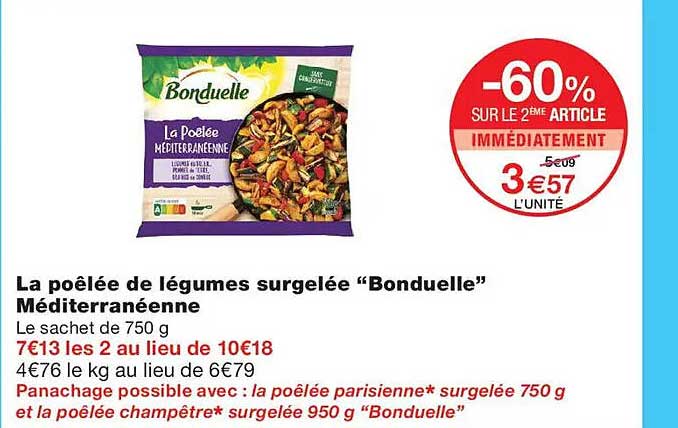 La poêlée de légumes surgelée “Bonduelle” Méditerranéenne