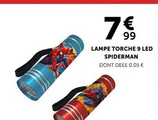 LAMPE TORCHE 9 LED SPIDERMAN