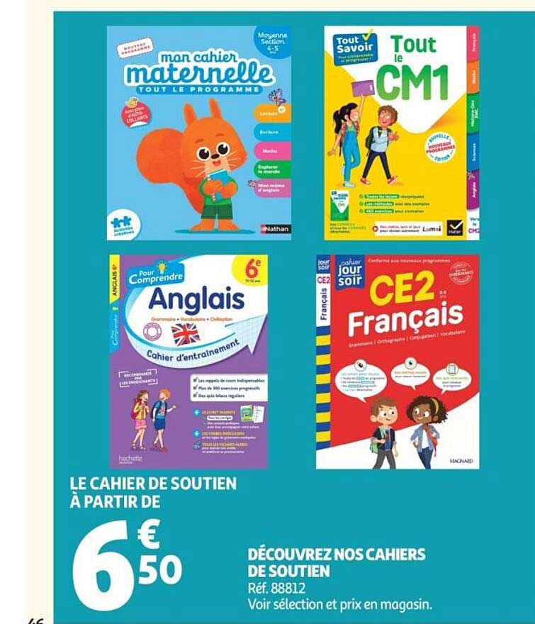 LE CAHIER DE SOUTIEN À PARTIR DE