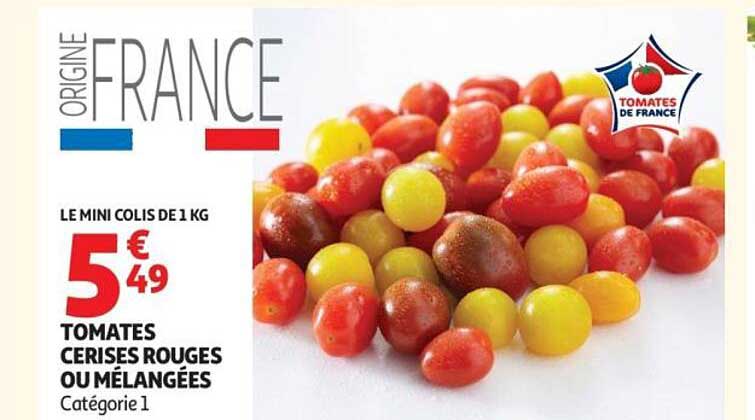 LE MINI COLIS DE 1 KG TOMATES CERISES ROUGES OU MÉLANGÉES