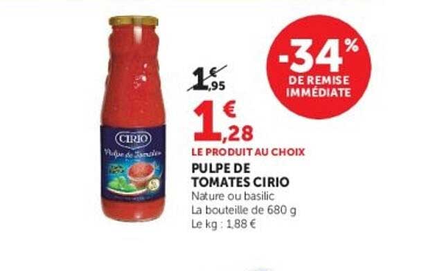 LE PRODUIT AU CHOIX PULPE DE TOMATES CIRIO