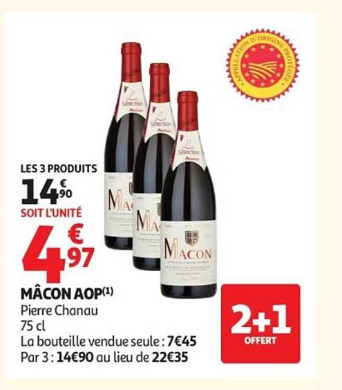 LES 3 PRODUITS 14€90 SOIT L'UNITÉ 4€97