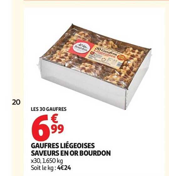 LES 30 GAUFRES GAUFRES LIÉGEOISES SAVEURS EN OR BOURDON