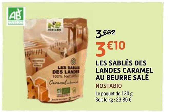 LES SABLÉS DES LANDES CARAMEL AU BEURRE SALÉ NOSTABIO