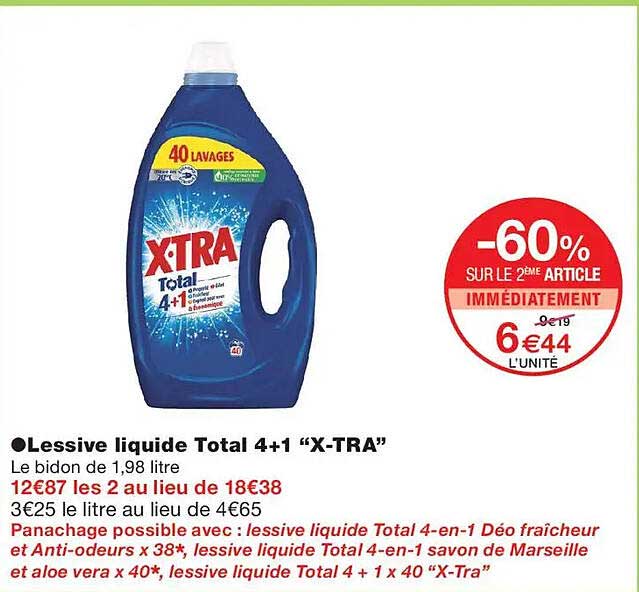 Lessive liquide Total 4+1 “X-TRA”