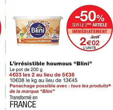 L’irrésistible houmous “Blini”