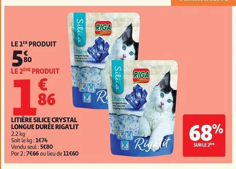 LITIÈRE SILICE CRYSTAL LONGUE DURÉE RIGA'LIT